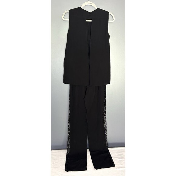 BCBGMAXAZRIA Mirabella Jumpsuit XS Open Back Sleeveless Sequins New Years Party - Picture 11 of 16